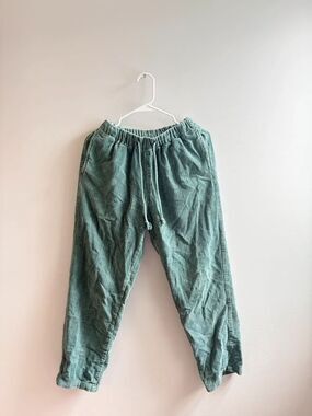 Mexicali Blues Sage Green Corduroy Drawstring Pants Elastic Waist Boho M, fall